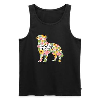 Bernese Mountain Dog love paws - Men's Premium Organic Tank Top - black - Front - Michal (187cm)