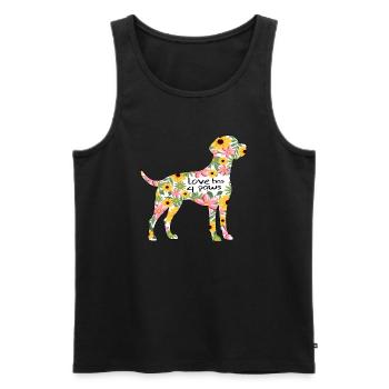 Labrador Dog Design Flowers - Men's Premium Organic Tank Top - black - Front - Michal (187cm)