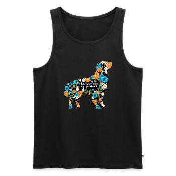 Golden Retriever Dog Design Paws - Men's Premium Organic Tank Top - black - Front - Michal (187cm)