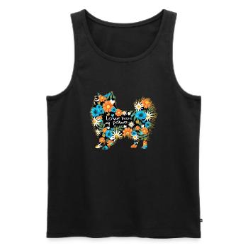 Pomeranian Pomeranian - Men's Premium Organic Tank Top - black - Front - Michal (187cm)
