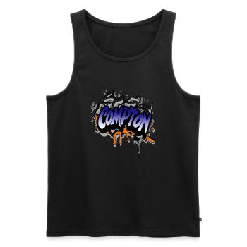 compton straight hiphop graffiti - Männer Premium Bio Tank Top - Schwarz - Vorne - AI Model Male 178 light (178cm)