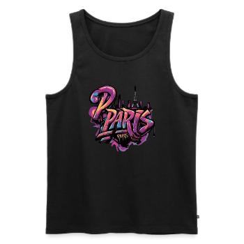 Paris, France, Tour Eiffel - Débardeur bio Premium Homme - noir - Devant - Michal (187cm)