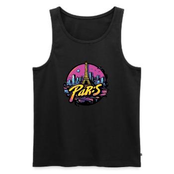 Paris Eiffelturm design - Männer Premium Bio Tank Top - Schwarz - Vorne - AI Model Male 178 light (178cm)