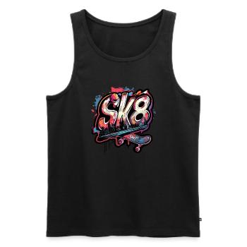 SK8 skateboard - Männer Premium Bio Tank Top - Schwarz - Vorne - AI Model Male 178 light (178cm)