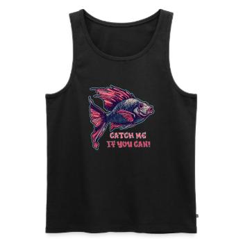 fishing catch me if you can fish - Men's Premium Organic Tank Top - black - Front - AI Model Male 178 light (178cm)