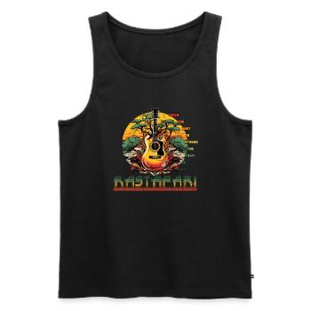 Fruit sucré à racine forte rastafari - Débardeur bio Premium Homme - noir - Devant - AI Model Male 178 light (178cm)