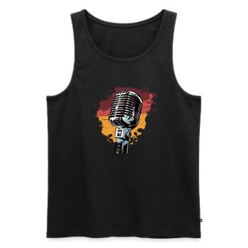 Mikrofon retro vintage sänger - Männer Premium Bio Tank Top - Schwarz - Vorne - AI Model Male 178 light (178cm)