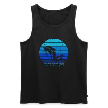 Taucher tauchen diving unterwasser - Männer Premium Bio Tank Top - Schwarz - Vorne - AI Model Male 178 light (178cm)