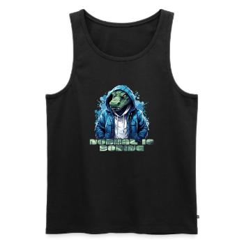 Krokodil Aligator - normal is boring - Männer Premium Bio Tank Top - Schwarz - Vorne - AI Model Male 178 light (178cm)
