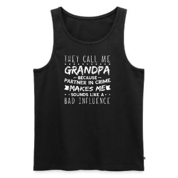 Großvater - Komplize | Lustiger Opa - Männer Premium Bio Tank Top - Schwarz - Vorne - AI Model Male 178 light (178cm)