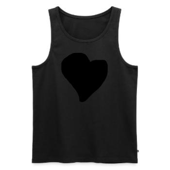 Heart Black Heart A Heart for You Gift - Men's Premium Organic Tank Top - black - Front - AI Model Male 178 light (178cm)