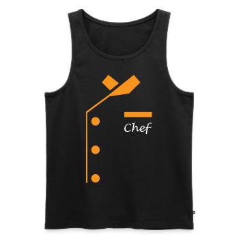 Chef Uniform Funny Cooking - Men's Premium Organic Tank Top - black - Front - AI Model Male 178 light (178cm)