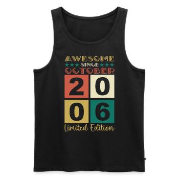 October Vintage 2006 16th Birthday Gift - Men's Premium Organic Tank Top - black - Front - Michal (187cm)