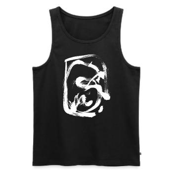 Encre abstraite - Débardeur bio Premium Homme - noir - Devant - Michal (187cm)