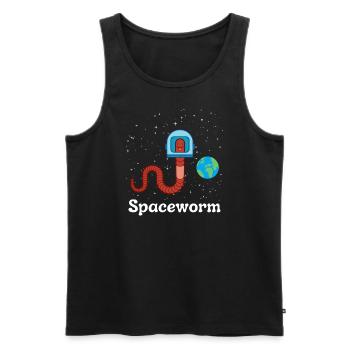Spaceworm earthworm funny space - Men's Premium Organic Tank Top - black - Front - Michal (187cm)