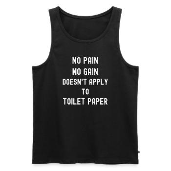 ohne Fleiß kein Preis Toilettenpapier - Männer Premium Bio Tank Top - Schwarz - Vorne - AI Model Male 178 light (178cm)