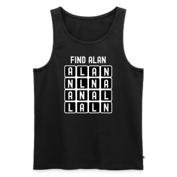 Finde die (anale) Wortsuche von Alan - Männer Premium Bio Tank Top - Schwarz - Vorne - AI Model Male 178 light (178cm)