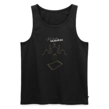 Ramadan Mubarak Pray Hands Carpet - Men's Premium Organic Tank Top - black - Front - AI Model Male 178 light (178cm)