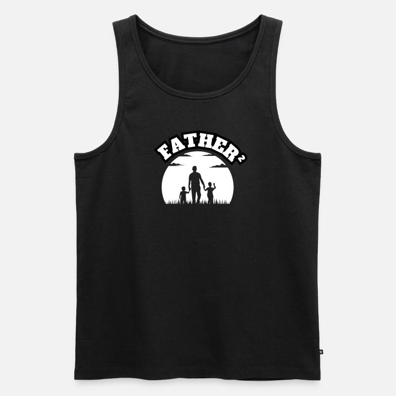 Father² 2 Sons White - Männer Premium Bio Tank Top - Schwarz