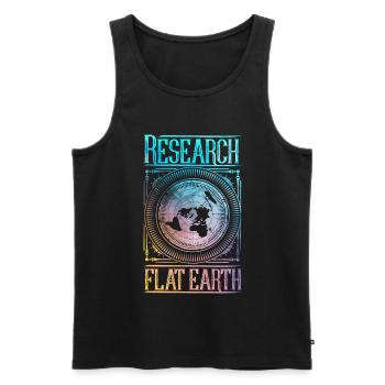 Flache Erde - Research Flat Earth - Männer Premium Bio Tank Top - Schwarz - Vorne - AI Model Male 178 light (178cm)