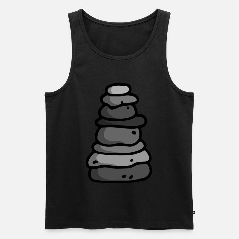 Steinmännchen cairn Glücksbringer - Männer Premium Bio Tank Top - Schwarz