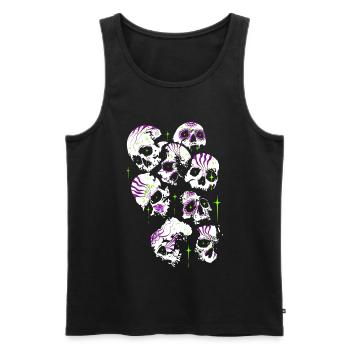 Totenköpfe Totenschädel Halloween Sugar Skulls - Männer Premium Bio Tank Top - Schwarz - Vorne - AI Model Male 178 light (178cm)