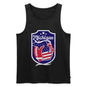 Michigan Football - Men's Premium Organic Tank Top - black - Front - AI Model Male 178 light (178cm)