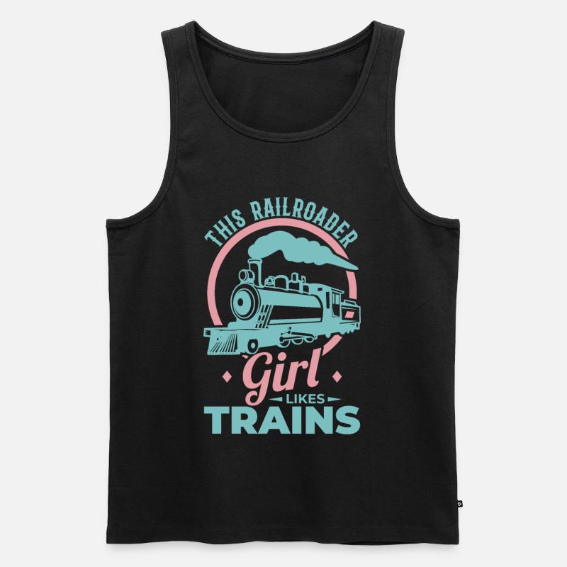 Eisenbahn Mädchen - Männer Premium Bio Tank Top - Schwarz