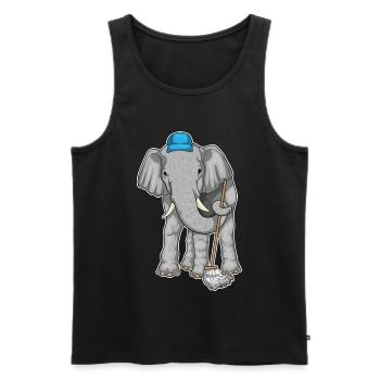 Elephant Cleaner Mop - Men's Premium Organic Tank Top - black - Front - AI Model Male 178 light (178cm)
