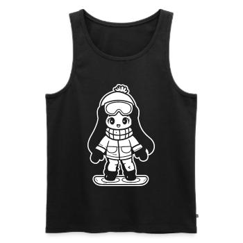 Snowboarder Filles - Débardeur bio Premium Homme - noir - Devant - AI Model Male 178 light (178cm)