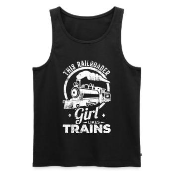 Railroader - Men's Premium Organic Tank Top - black - Front - AI Model Male 178 light (178cm)