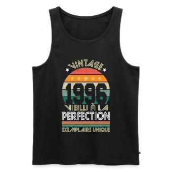 1996 – Vintage – Exemplaire unique - Débardeur bio Premium Homme - noir - Devant - Michal (187cm)