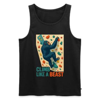 Bouldering Gorilla Climbing Beast Monkey Gift - Men's Premium Organic Tank Top - black - Front - Michal (187cm)