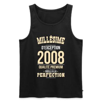 2008 – Millésime d’exception – Qualité premium - Débardeur bio Premium Homme - noir - Devant - Michal (187cm)