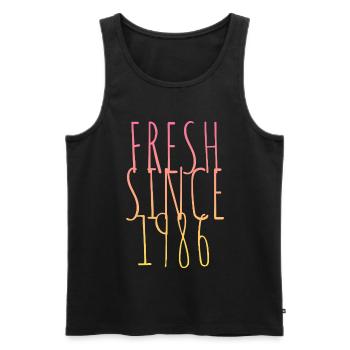 Fresh since 1986 - Männer Premium Bio Tank Top - Schwarz - Vorne - Michal (187cm)