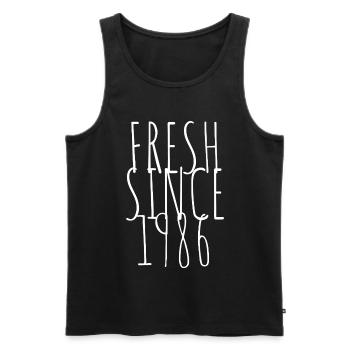 Fresh since 1986 - Männer Premium Bio Tank Top - Schwarz - Vorne - Michal (187cm)