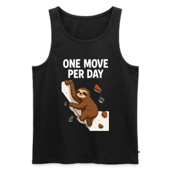 Sloth Bouldering: One Move Per Day Design - Men's Premium Organic Tank Top - black - Front - AI Model Male 178 light (178cm)