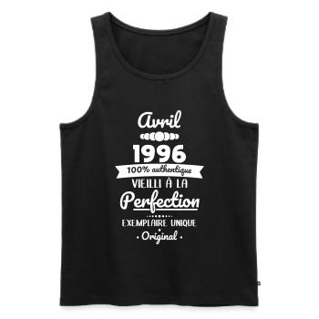 30th Anniversary - April 1996 Original - Men's Premium Organic Tank Top - black - Front - AI Model Male 178 light (178cm)
