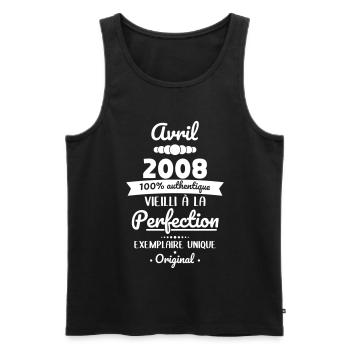 18. Geburtstag – April 2008 Original - Männer Premium Bio Tank Top - Schwarz - Vorne - Michal (187cm)
