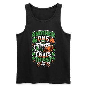 Another one fights the thirst | St Patrick's Day - Men's Premium Organic Tank Top - black - Front - Michal (187cm)