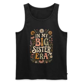 In My Big Sister Era Retro | Big Sister Gift - Men's Premium Organic Tank Top - black - Front - Michal (187cm)