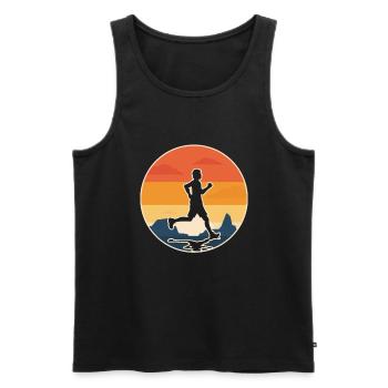 RUNNING passion running original gift idea - Men's Premium Organic Tank Top - black - Front - Michal (187cm)