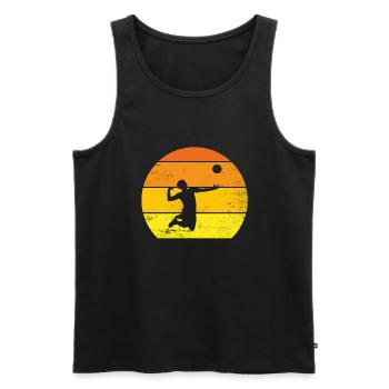 BEACH VOLLEY Original Geschenk Leidenschaft Volleyballspieler - Männer Premium Bio Tank Top - Schwarz - Vorne - Michal (187cm)