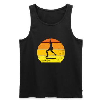 Klettern originelle Geschenk-Idee Sport Bergsteigen - Männer Premium Bio Tank Top - Schwarz - Vorne - Michal (187cm)