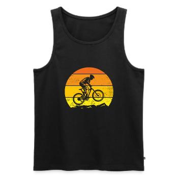 VTT Vélo idée cadeau original pour fan cycliste - Débardeur bio Premium Homme - noir - Devant - Michal (187cm)