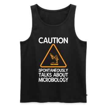 microbiology - Men's Premium Organic Tank Top - black - Front - Michal (187cm)