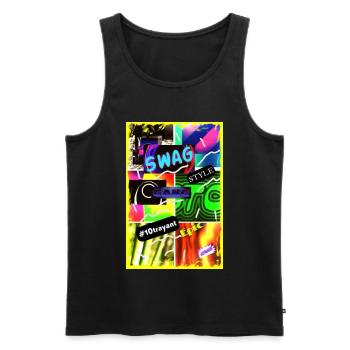SWAG 4000 - Débardeur bio Premium Homme - noir - Devant - AI Model Male 178 light (178cm)