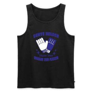 Fußball Torwart Torhüter Spruch Echte Helden - Männer Premium Bio Tank Top - Schwarz - Vorne - Michal (187cm)