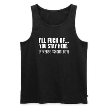 Umgekehrte Psychologie - Männer Premium Bio Tank Top - Schwarz - Vorne - AI Model Male 178 light (178cm)