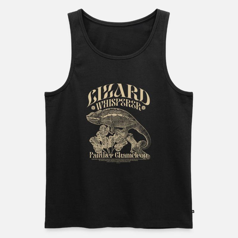 Pantherchamäleon Chamäleon Echsenflüsterer - Männer Premium Bio Tank Top - Schwarz